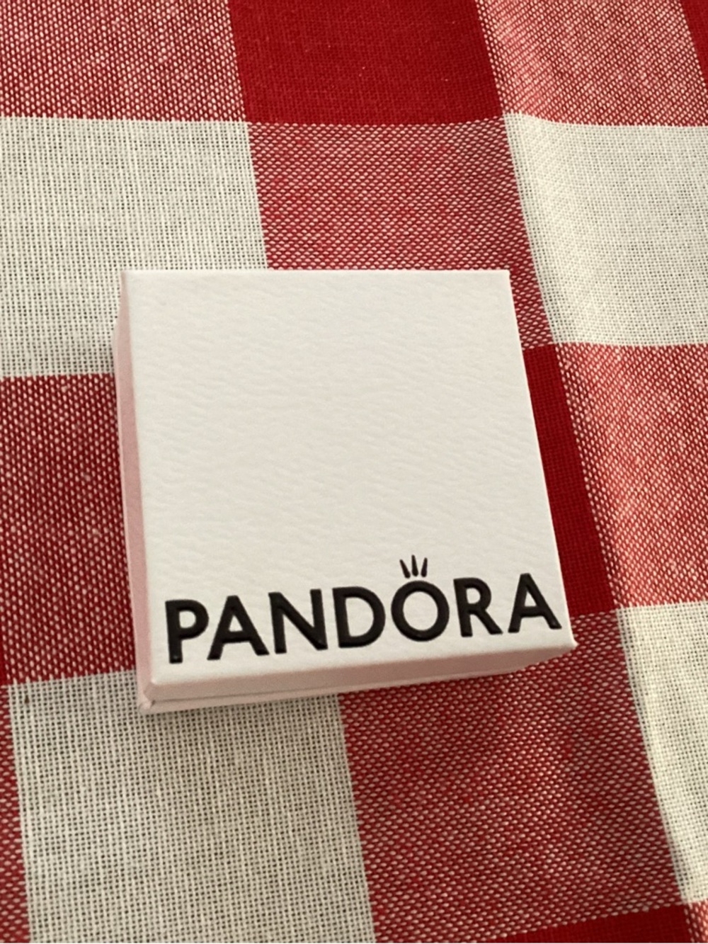 Pandora Pink and White Jewelry Box with Black Velvet Interior